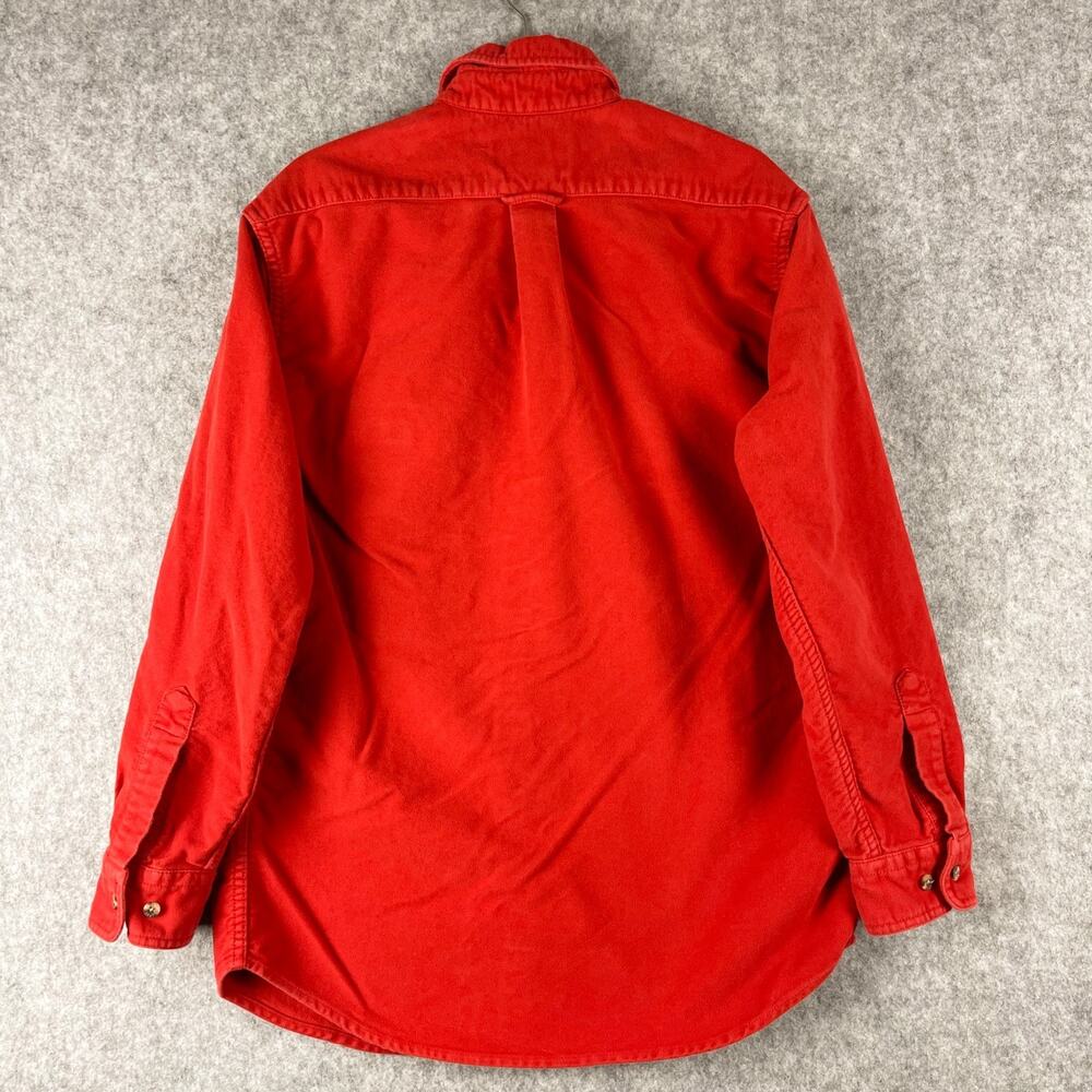 CC Filson Flannel Shirt Mens Medium Orange Button Up Heavy Rugged Outdoor Work - Picture 9 of 14